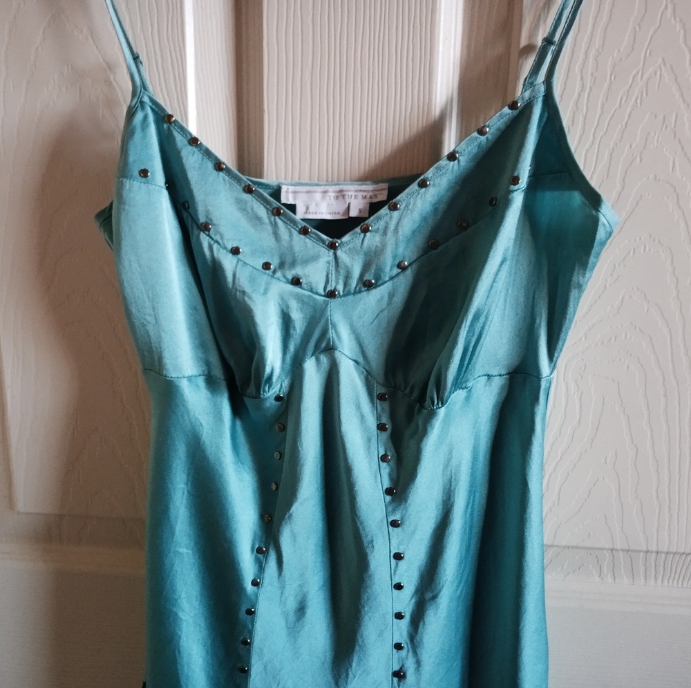 To The Max Blue Silk Camisole Size Small
